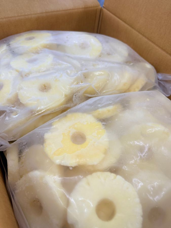 Frozen pineapple rings