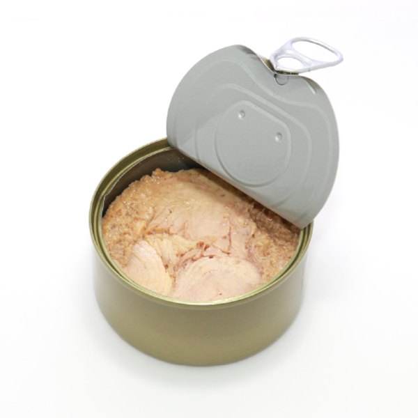 Canned chunk tuna, opened