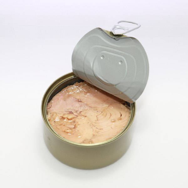 Canned solid tuna, opened